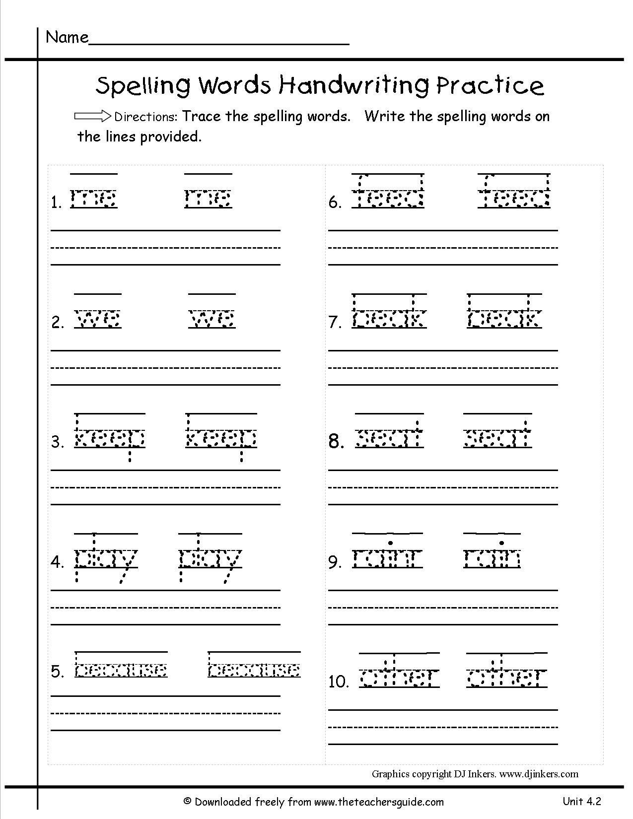 3rd Grade Spelling Worksheets 2nd Grade Spelling Worksheets for Educations 2nd Grade