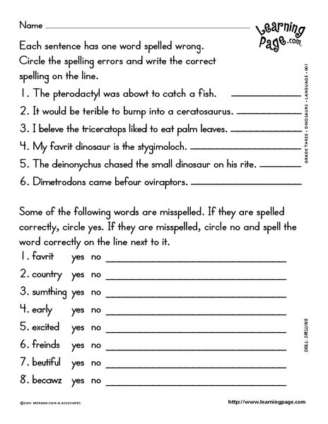 3rd Grade Spelling Worksheets 3rd Grade Spelling Worksheet for 2nd 3rd Grade