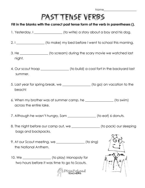 3rd Grade Verb Tense Worksheets Past Tense Verbs Practice
