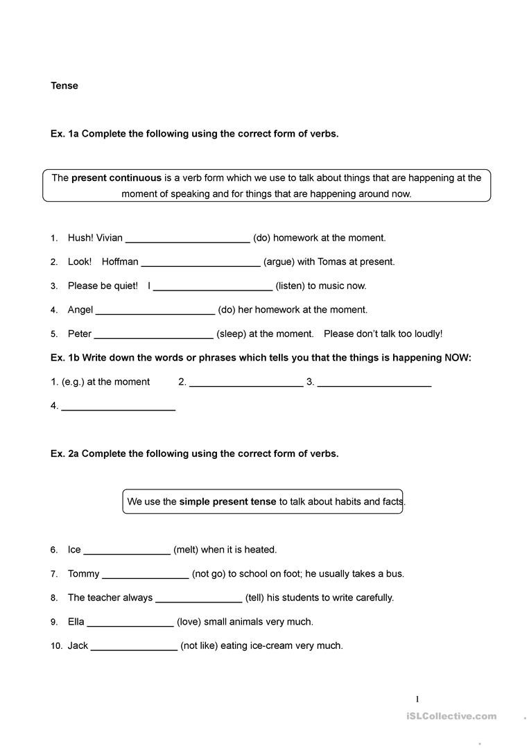 3rd Grade Verb Tense Worksheets Tenses Worksheet for Grade 3 English Esl Worksheets for