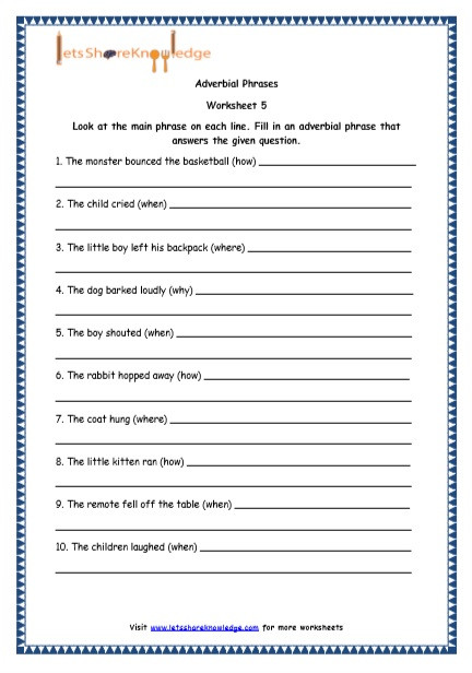 4th Grade Adverb Worksheets Grade 4 English Resources Printable Worksheets topic
