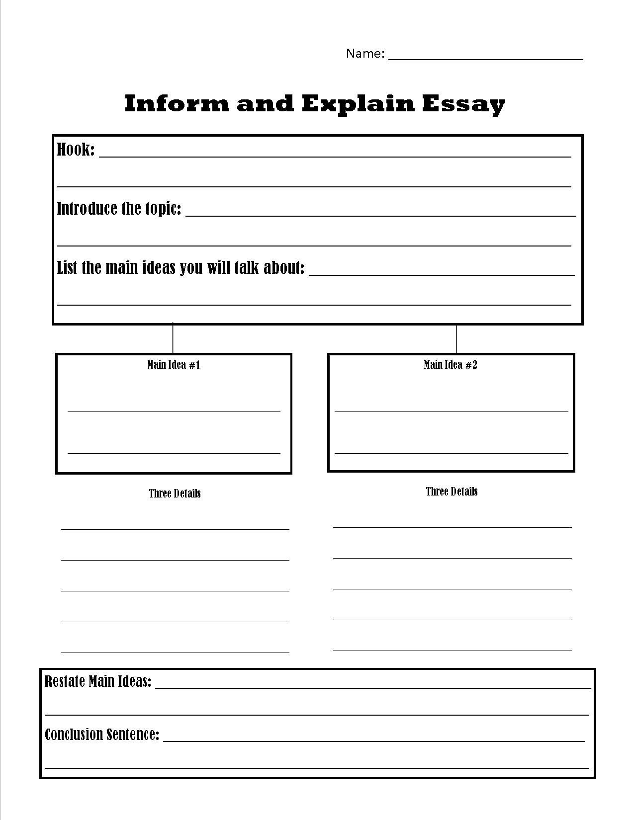 4th Grade Essay Writing Worksheets Inform and Explain Essay Expository Essay Fourth Grade 4th