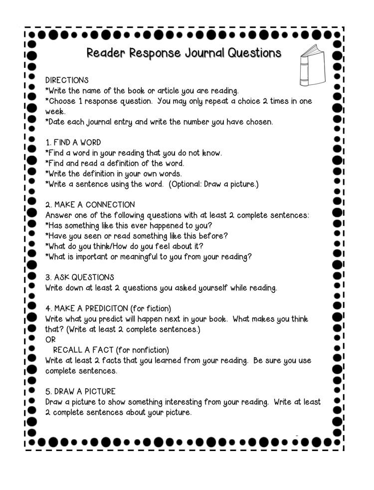 4th Grade Reading Response Worksheets 14 Free Reading Response Worksheet Templates Word Pdf