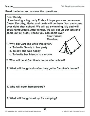 4th Grade Reading Response Worksheets Reading Activities for 2nd Grade Grade Reading Worksheets