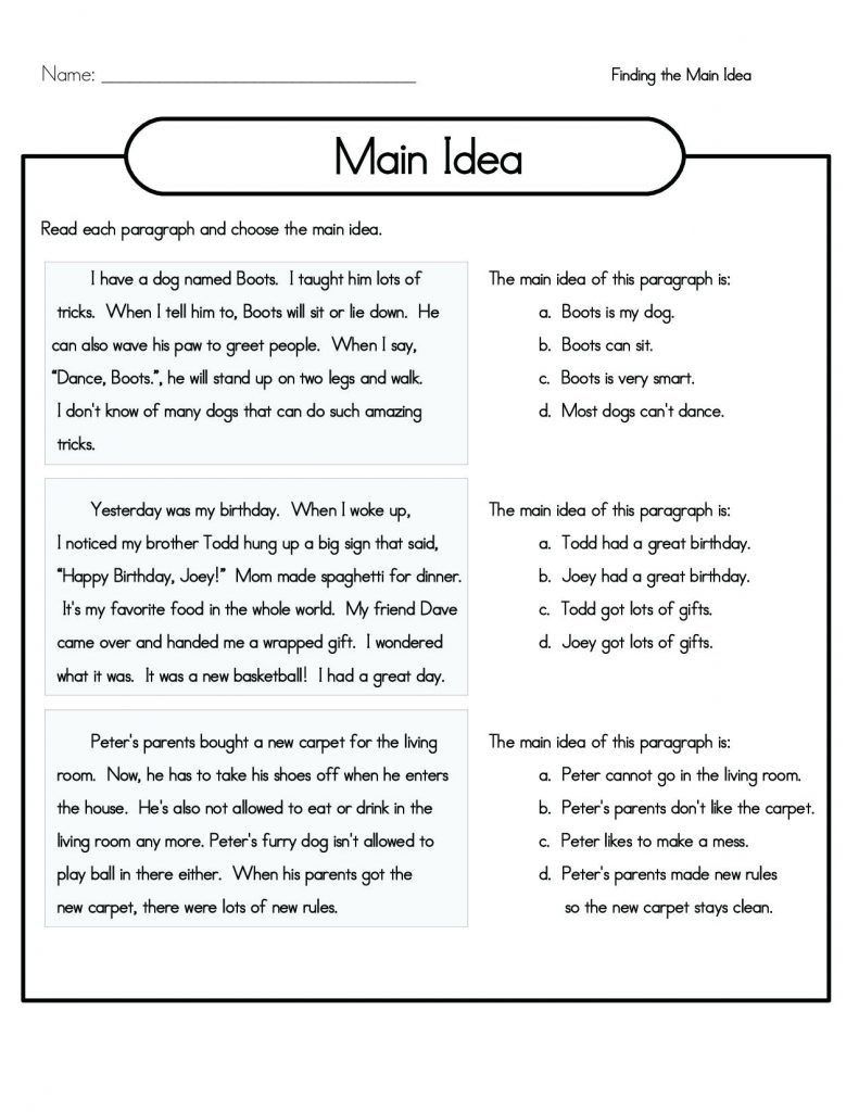 4th Grade Reading Response Worksheets Reading Exercises for 4th Grade