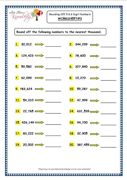 4th Grade Rounding Worksheets Grade 4 Maths Resources 1 3 Rounding F to the Nearest Ten