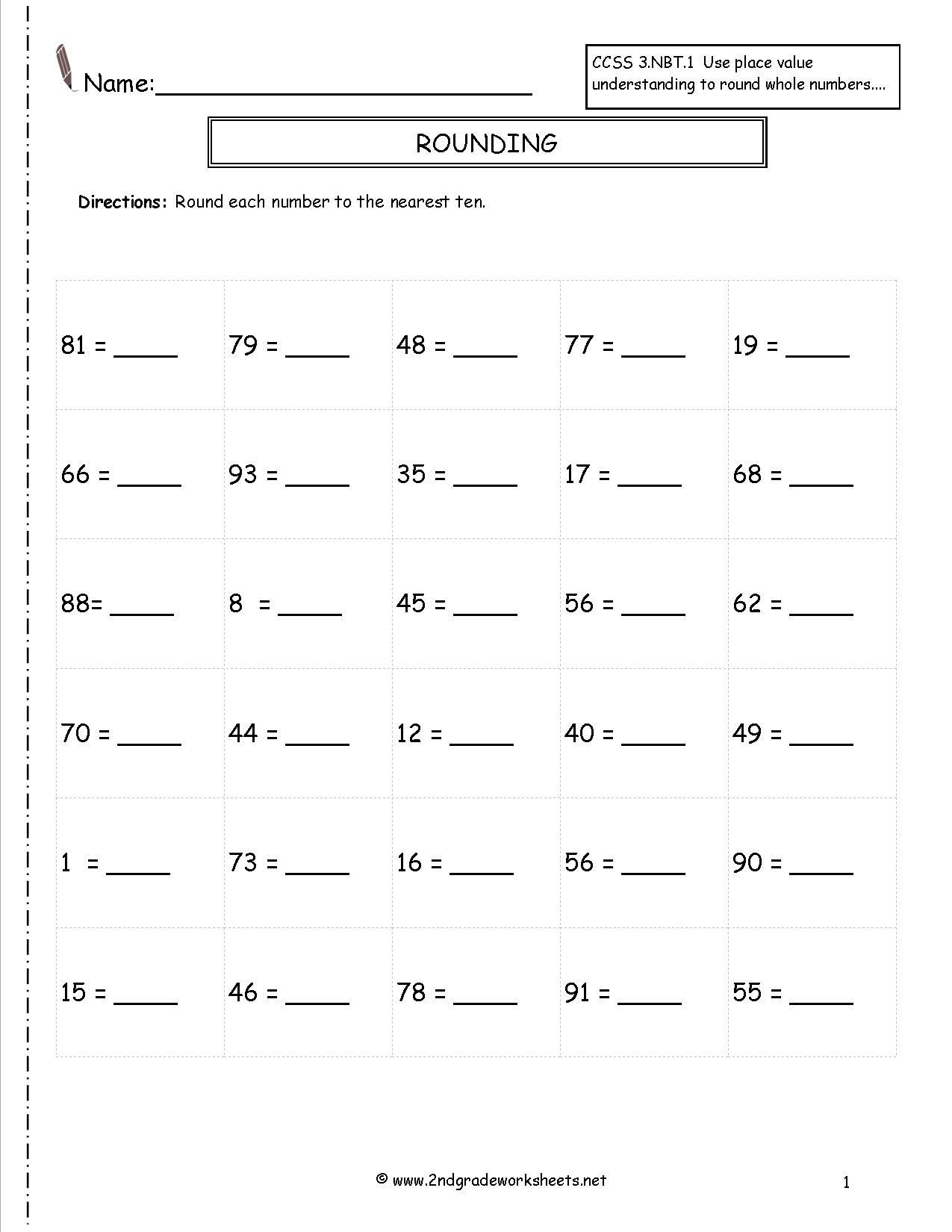 4th Grade Rounding Worksheets Rounding Worksheets 4th Grade for Download Rounding