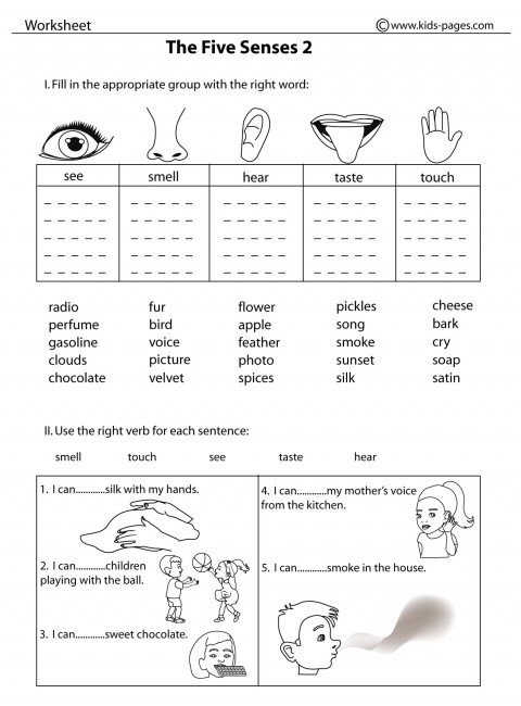 5 Senses Printable Worksheets the Five Senses 2 B&amp;w Worksheet