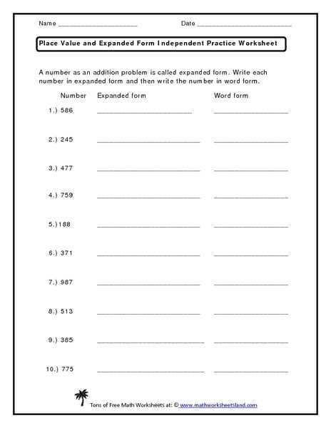 5th Grade Expanded form Worksheets Decimal Expanded form Worksheets &amp; Expanded form with