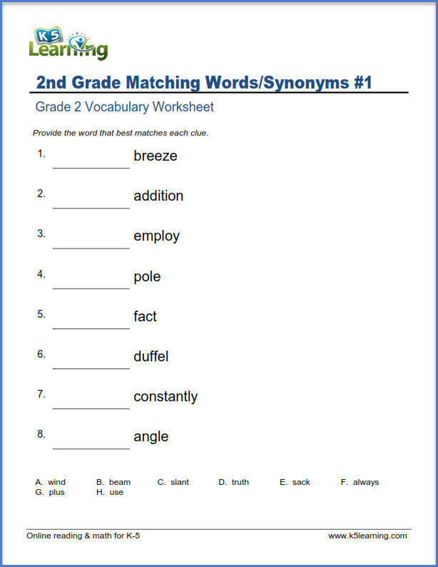 5th Grade Jeopardy Math 2nd Grade Vocabulary Worksheets Printable and organized by