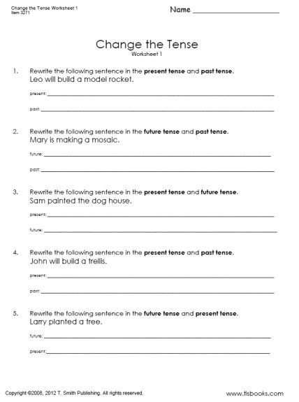 5th Grade Measurement Worksheet Snapshot Image Change the Tense Worksheet with