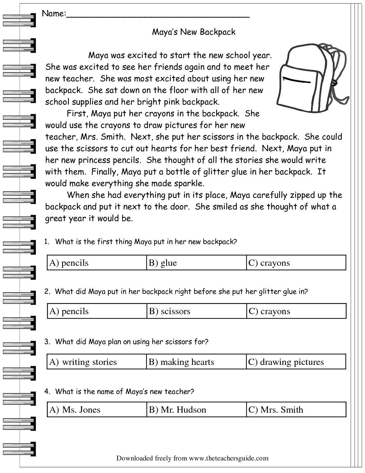 6th Grade Reading Worksheets Printable Pin On Worksheets