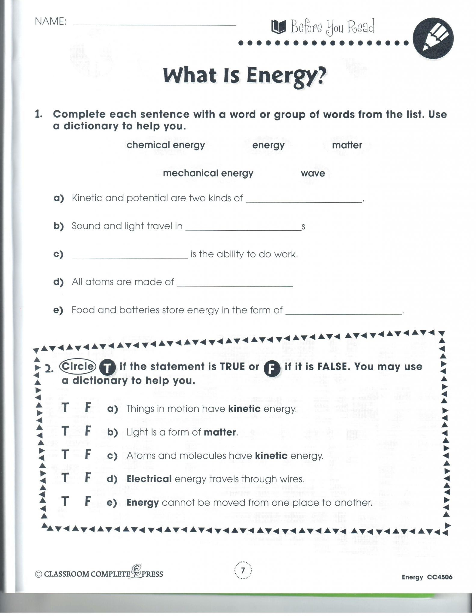 6th Grade Science Energy Worksheets Free Science Worksheets for Grade 2 2nd Grade