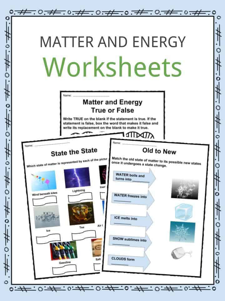 6th Grade Science Energy Worksheets Matter and Energy Facts Worksheets &amp; Information for Kids