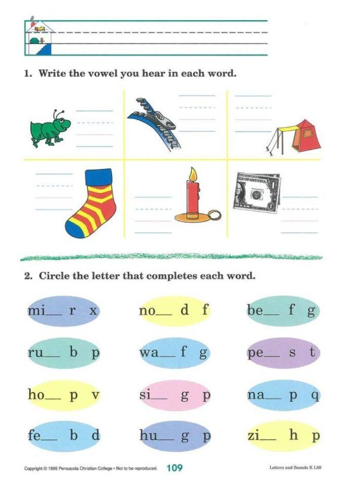 Abeka 3rd Grade Math Worksheets Letters and sounds Abeka Beka Phonics Worksheets Preschool