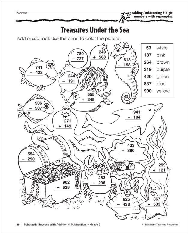 Addition with Regrouping Coloring Worksheets Subtraction with Regrouping Coloring Pages