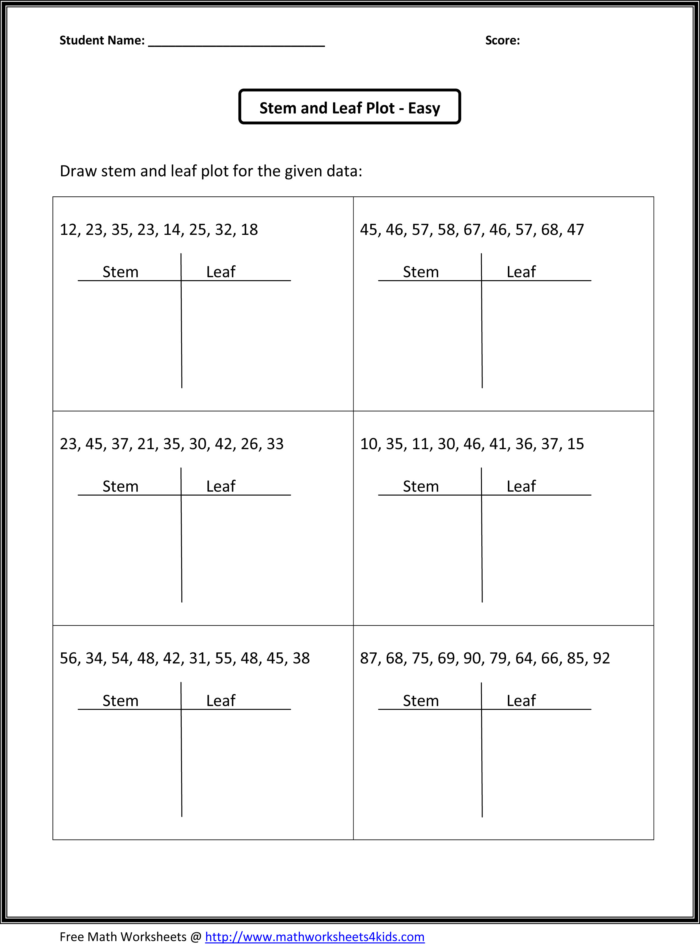 Algebra Tiles Worksheets 6th Grade Stem and Leaf Plot 6th Grade Lessons Tes Teach
