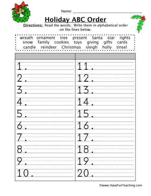 Alphabetical order Worksheets 2nd Grade Alphabetical order Worksheets • Have Fun Teaching