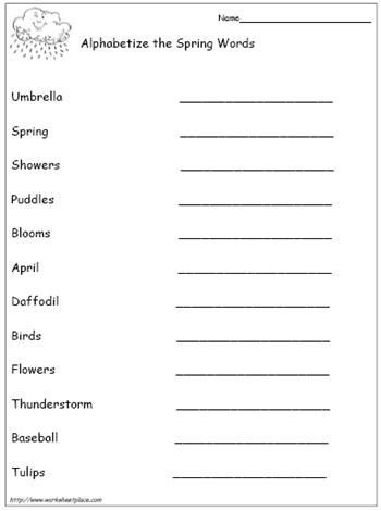 Alphabetical order Worksheets 2nd Grade Spring Abc order Free with Images