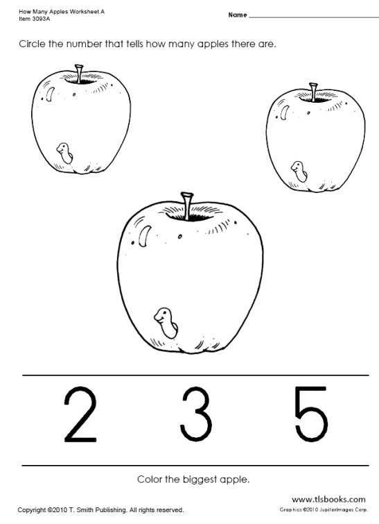 Apple Worksheets Kindergarten How Many Apples Worksheets A D