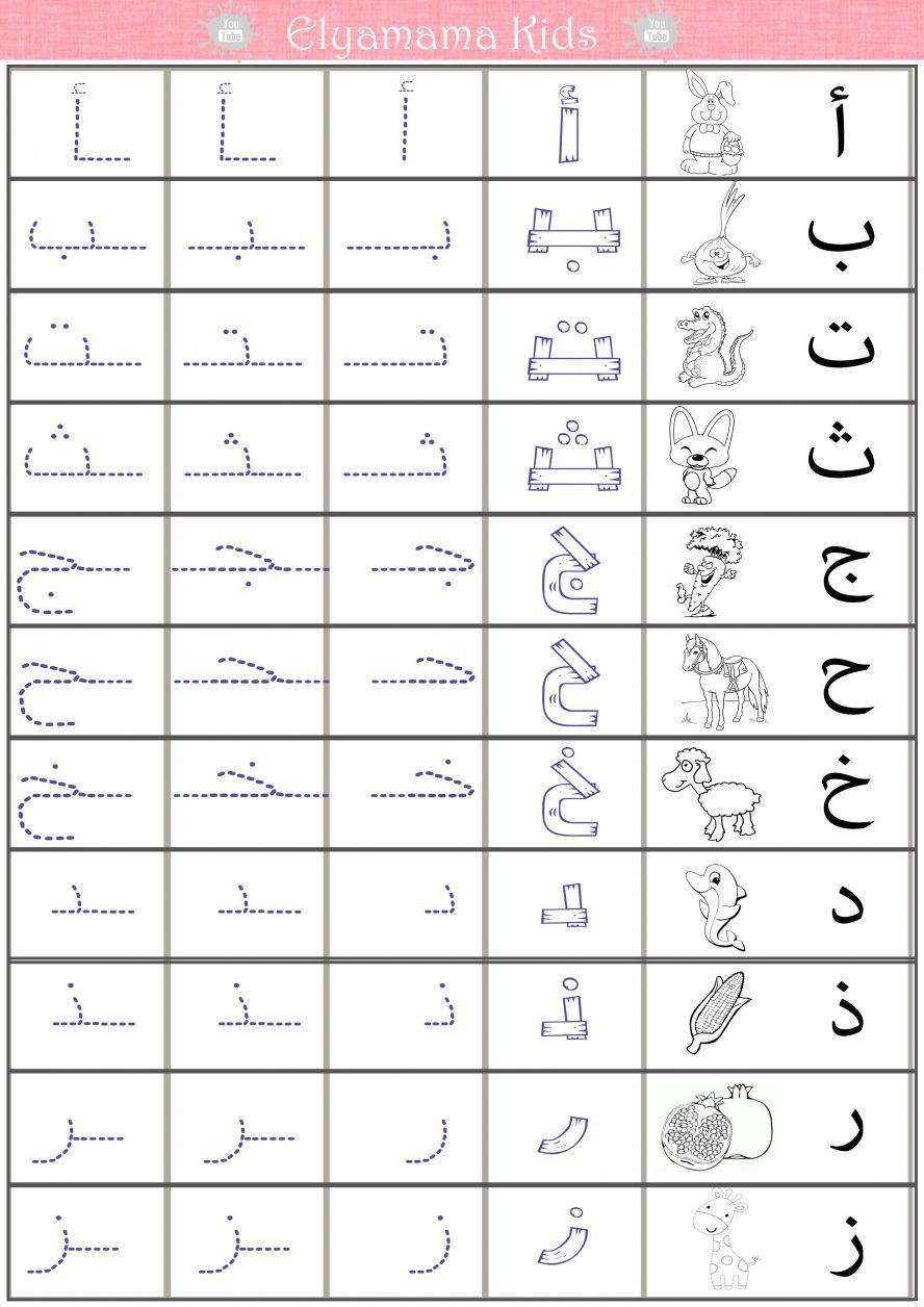 Arabic Alphabet Worksheets Printable Arabic Alphabet Tracing Worksheets Kidz Activities Arabic