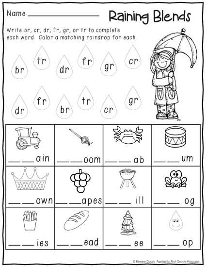 Blending Worksheets 1st Grade No Prep First Grade January Winter Print and Go Morning