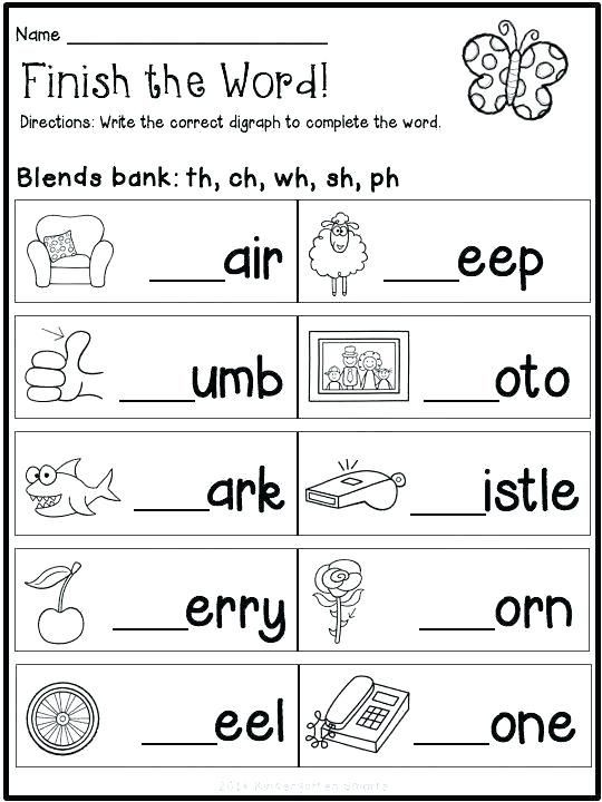 Blending Worksheets 1st Grade Reading Blends Worksheets for Kindergarten Free Pdf