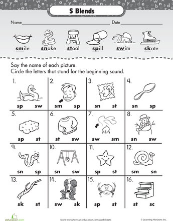 Blends Worksheets for 1st Grade Kindergarten Blends Worksheets &amp; 1st Grade Consonant Blend