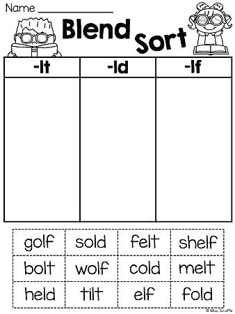 Blends Worksheets Kindergarten Free Word Work Worksheets Ending Blends Worksheets and Activities