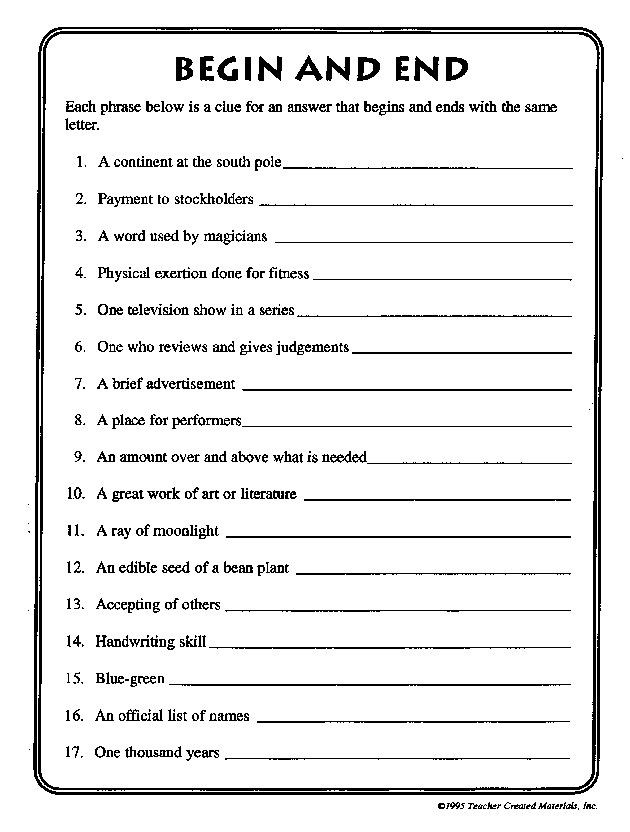 Brain Teaser Printable Worksheets Printable Brain Teaser Worksheets Adults