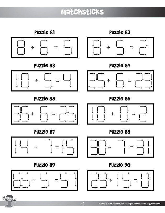Brain Teaser Printable Worksheets Printable Matchsticks Brain Teaser Puzzle