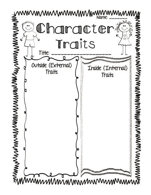 Character Traits Worksheet 2nd Grade Mon Core Aligned Reading Response Printables Plus