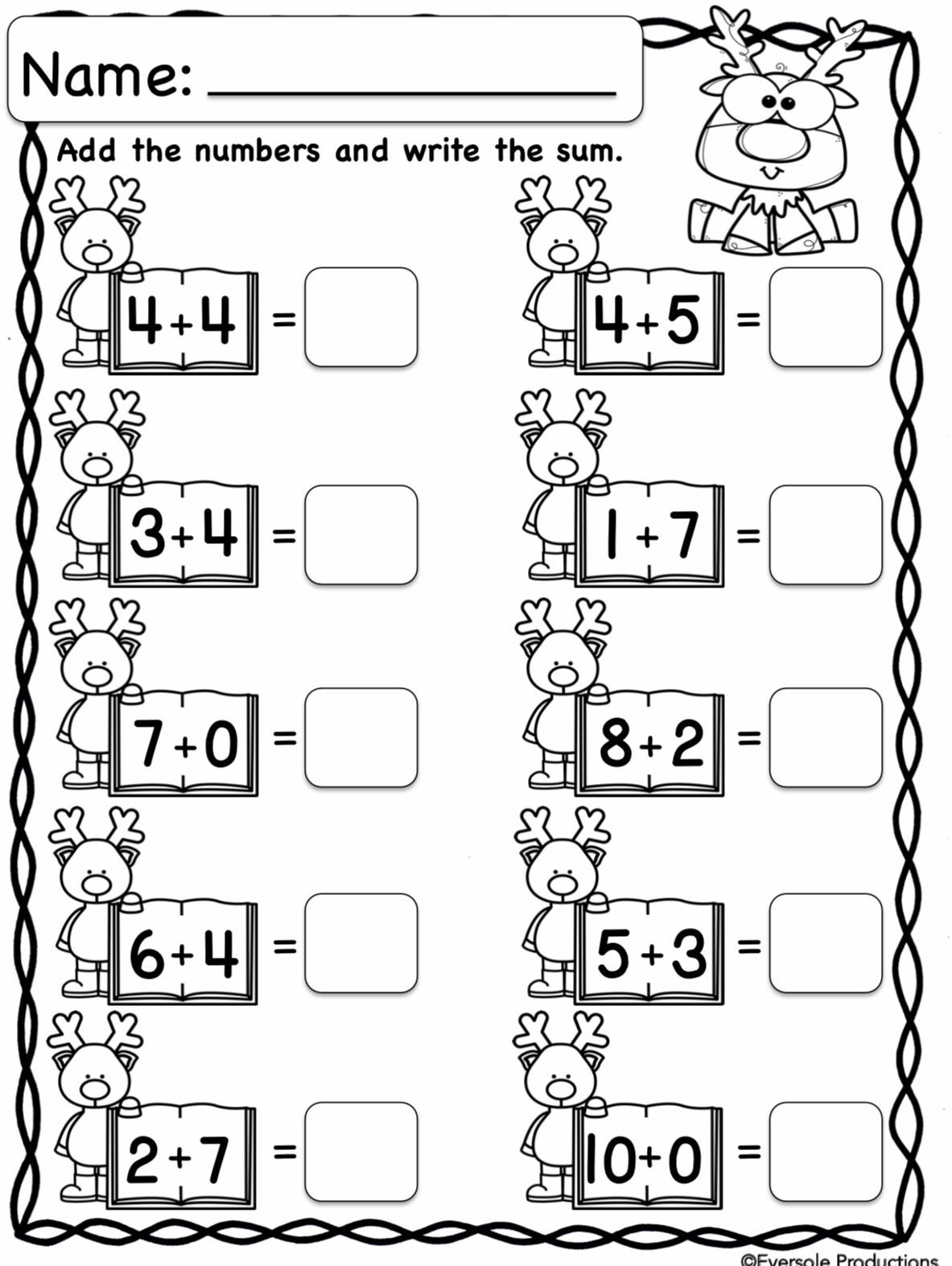 Christmas Counting Worksheets Kindergarten Christmas Math Adding and Subtracting within 10 No Prep