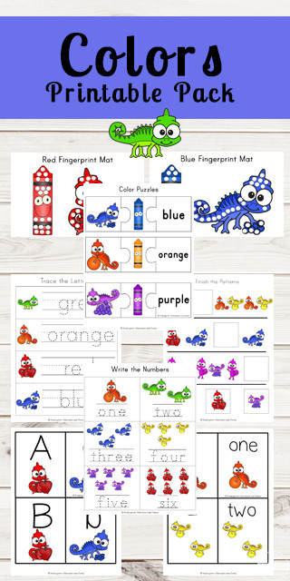 Color Blue Worksheets for Preschool Chameleon Learning Colors Worksheets
