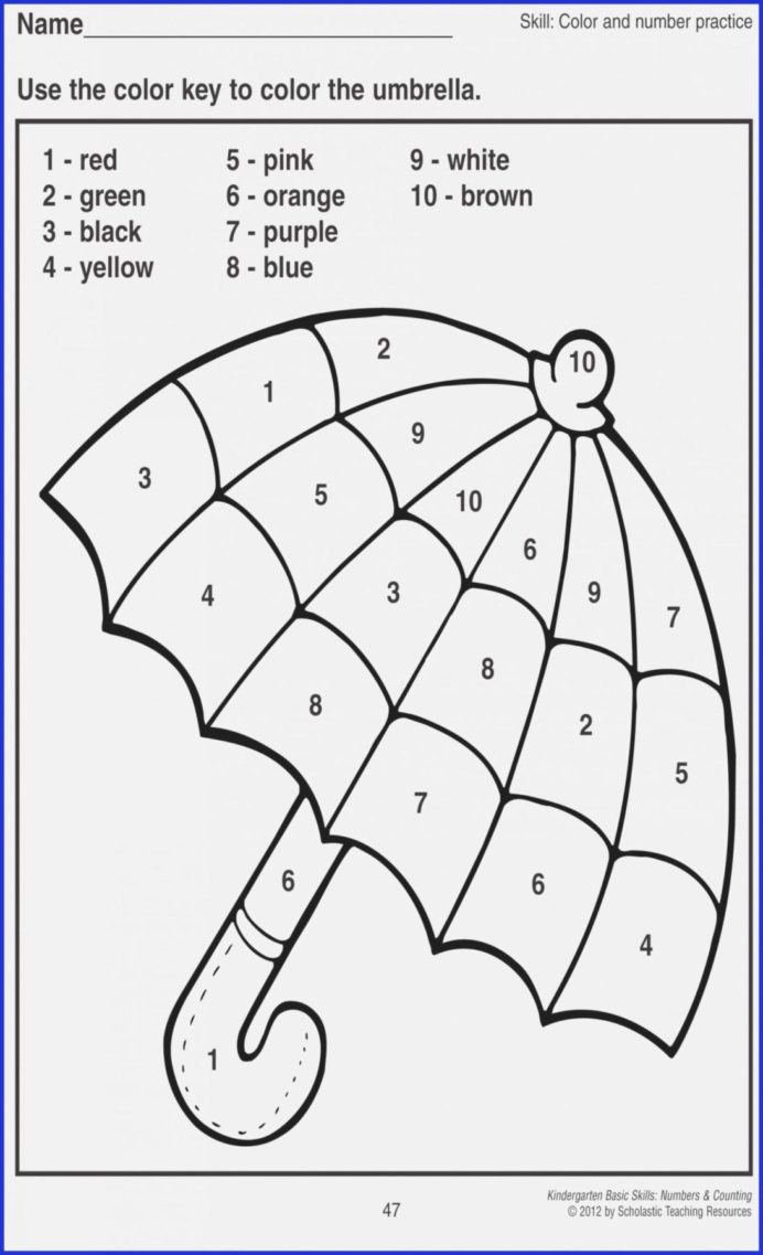 Color Blue Worksheets for Preschool Coloring Book Number Free Color by Blue for Preschool