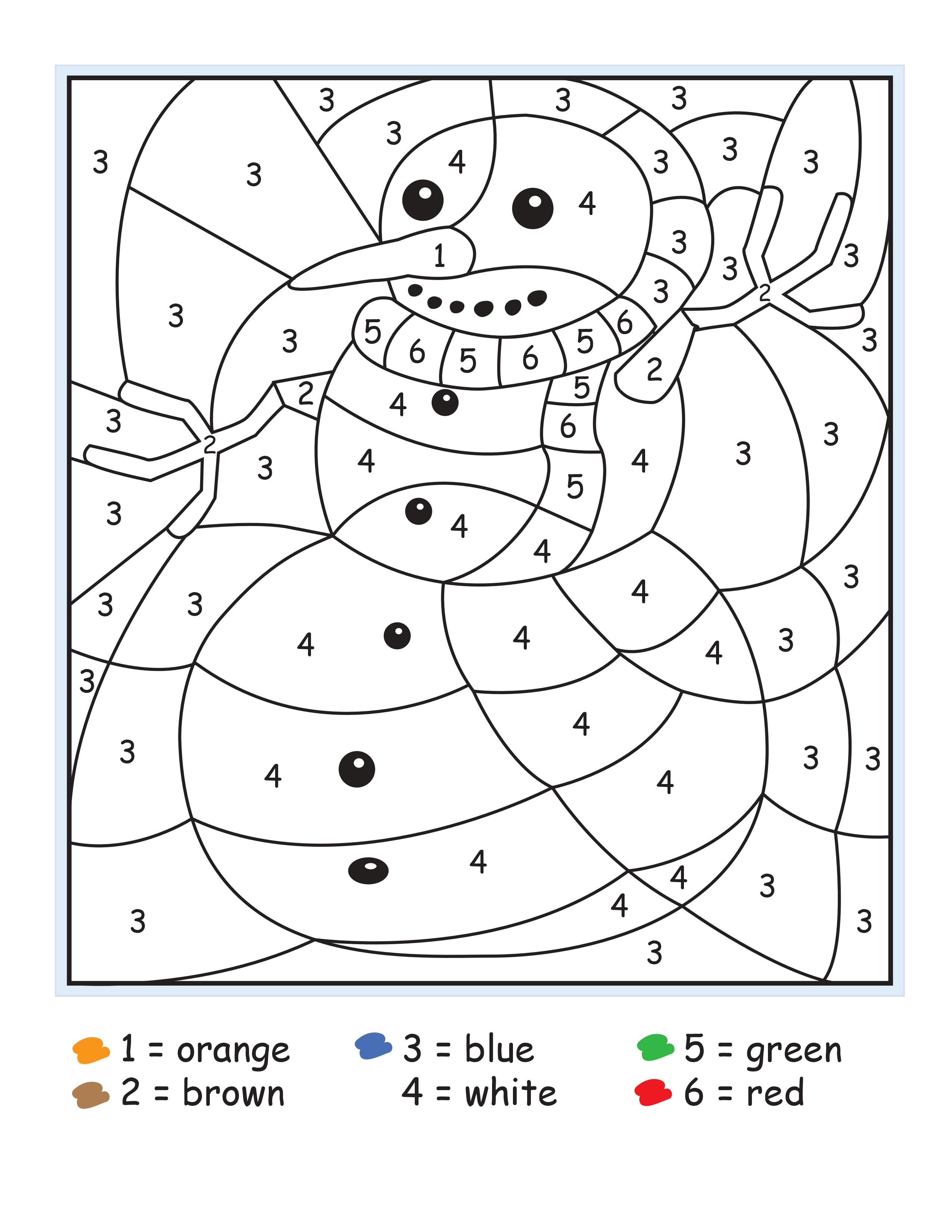 Color by Number Worksheets Kindergarten Easy Color by Number for Preschool and Kindergarten