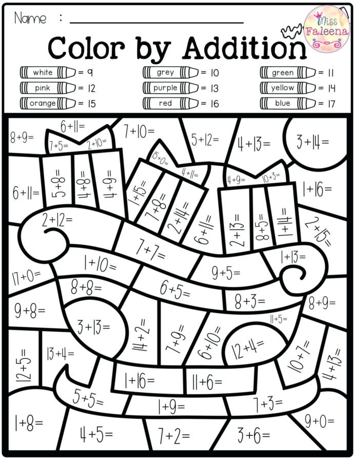Coloring Addition Worksheet Coloring Addition Sheets 2nd Grade Steventang Free
