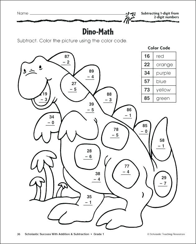Coloring Addition Worksheet Maths Worksheets for Grade 1 Free Printable Coloring