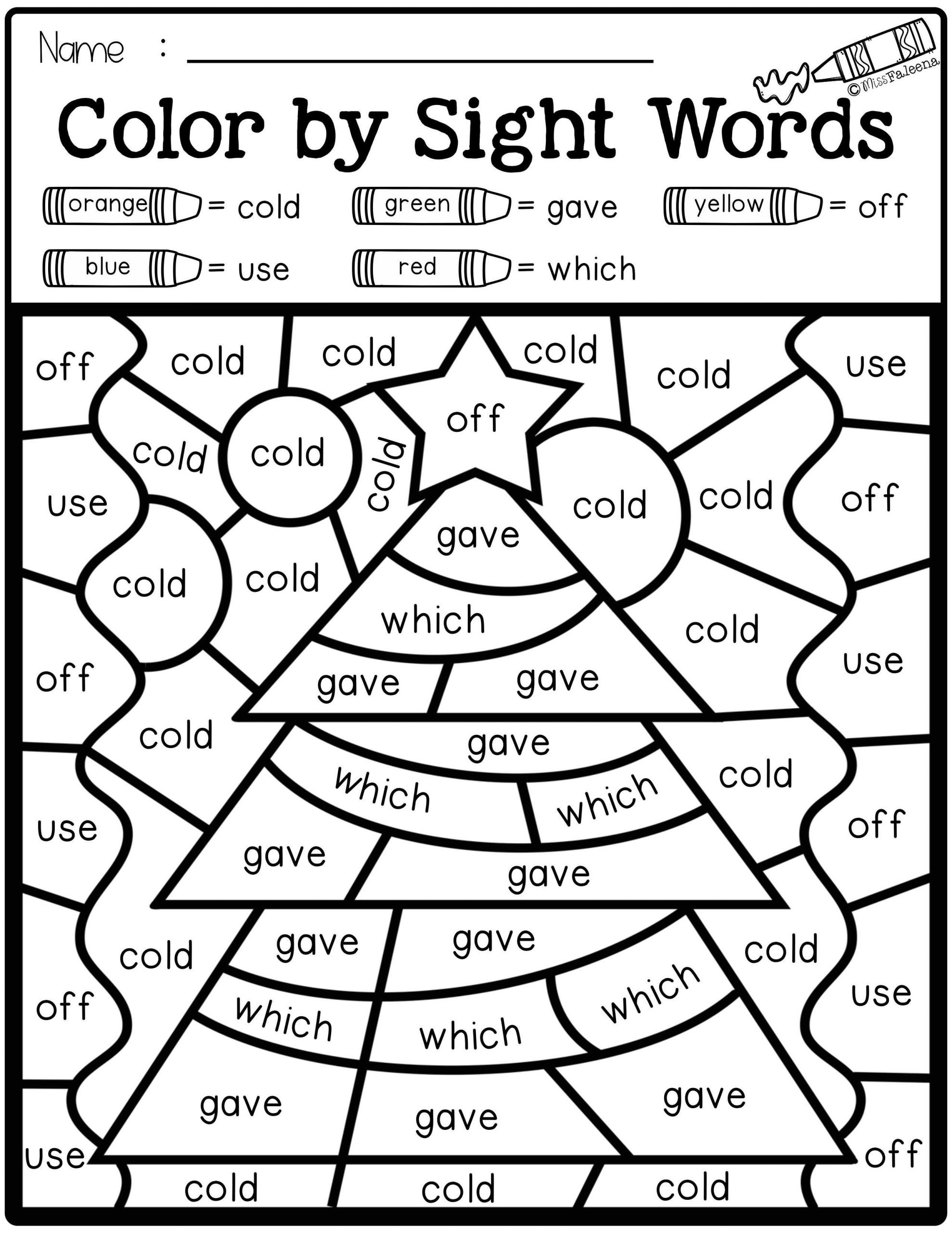 Coloring Sight Words Worksheets Sight Word Coloring Sheets