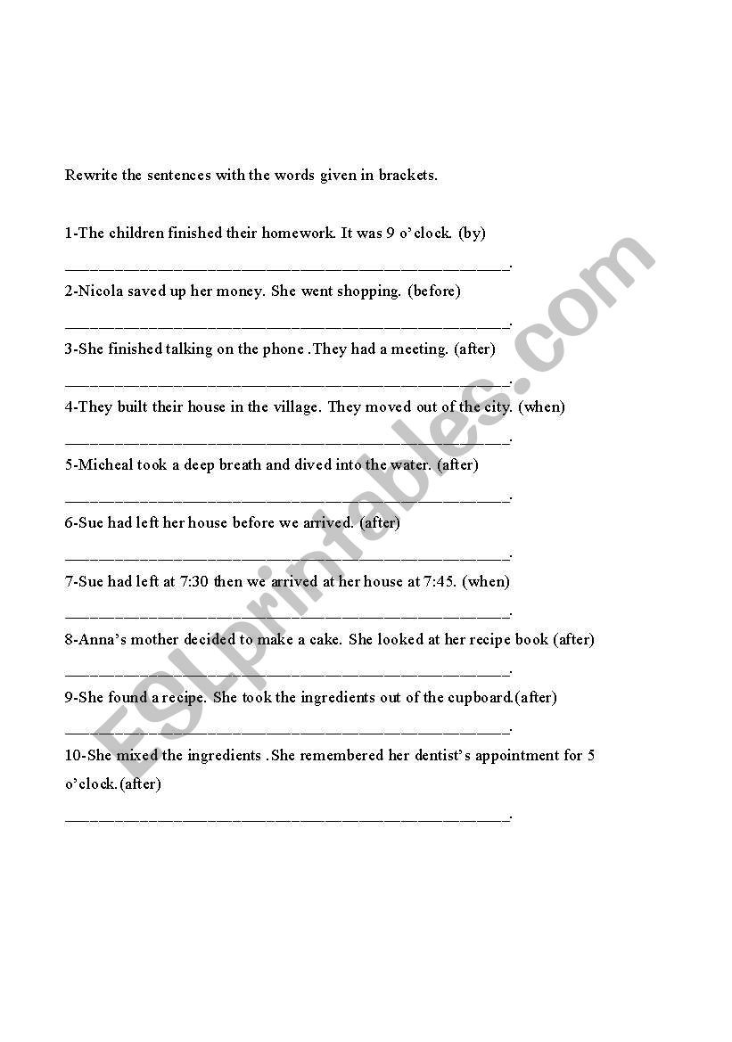 Combining Sentences Worksheet 3rd Grade Bining Sentences Esl Worksheet by Seyda