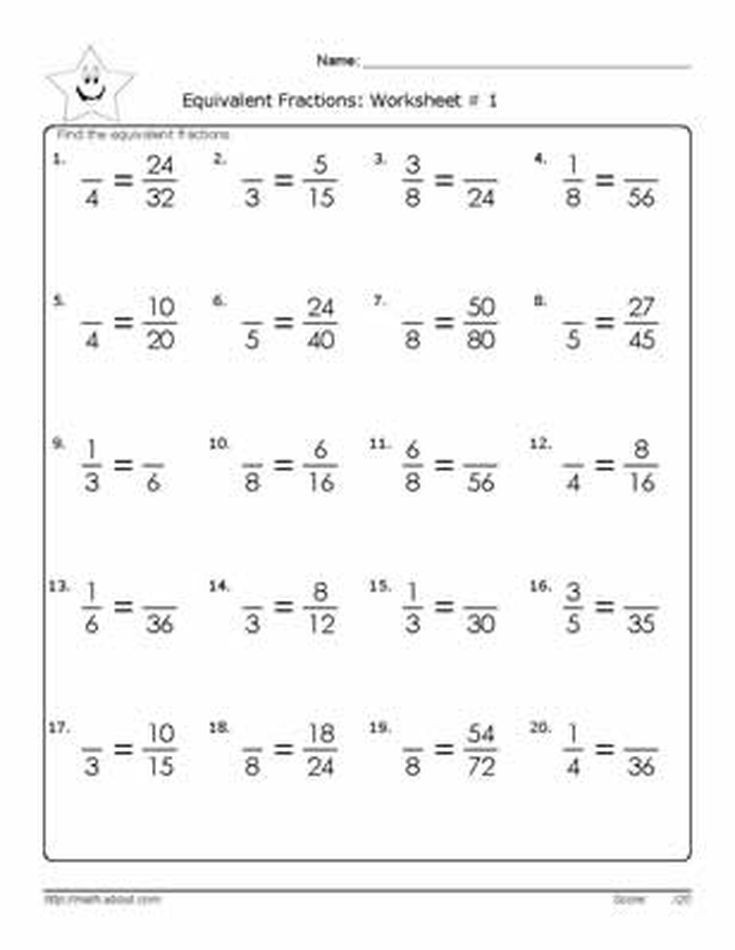 Comparing Fractions Third Grade Worksheet 4th Grade Worksheets Equivalent Fractions