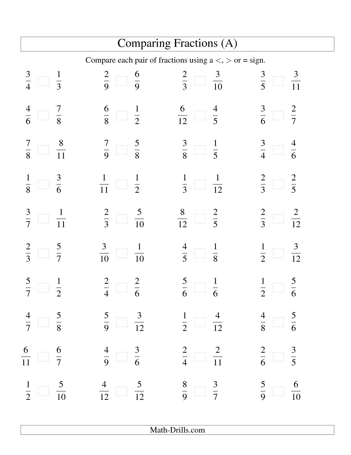 Comparing Fractions Worksheet 4th Grade Equivalent Fraction Worksheet 4th Grade