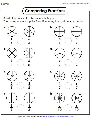 Comparing Fractions Worksheet 4th Grade Paring &amp; ordering Fractions Worksheets