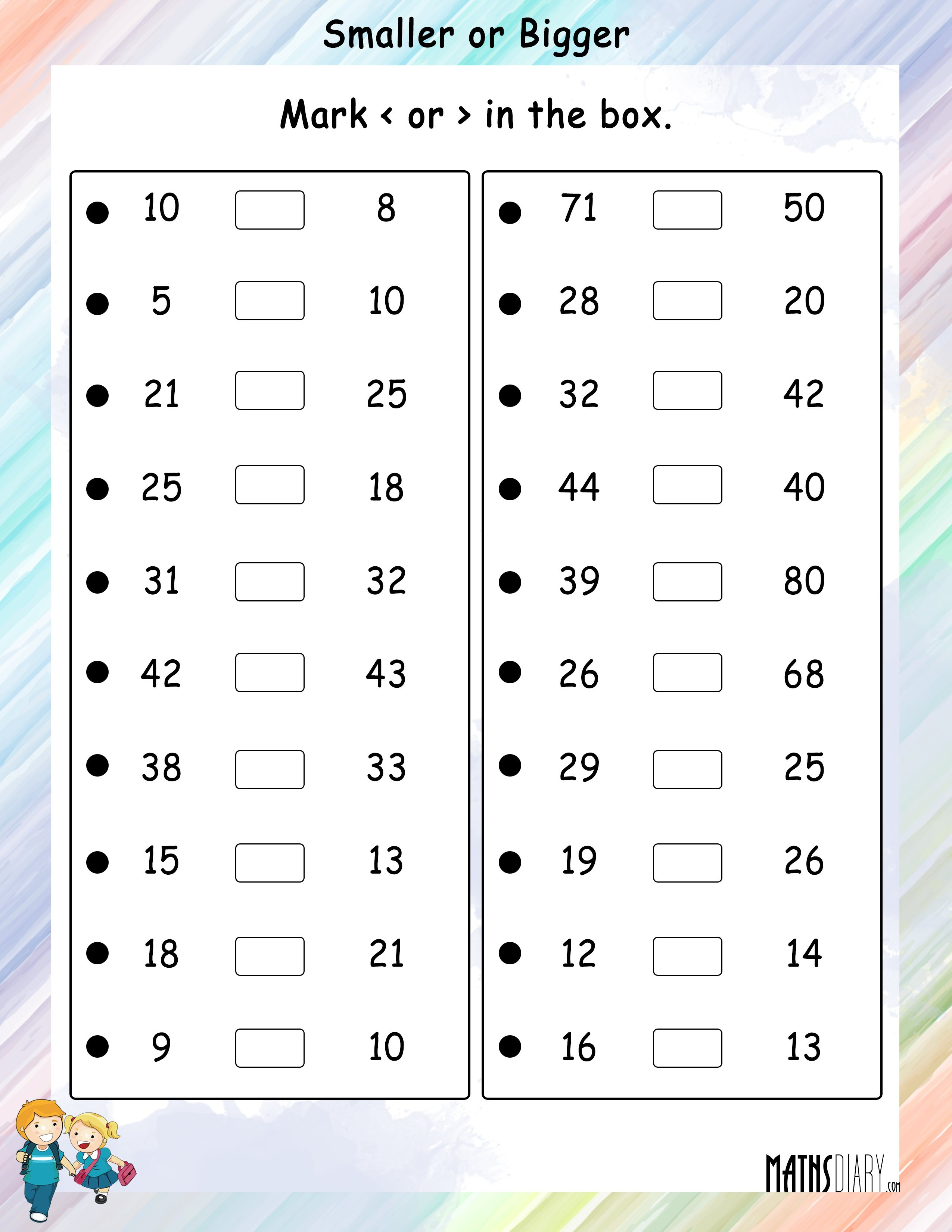 Comparing Numbers Worksheets 2nd Grade Paring Numbers Worksheets to Download Paring Numbers