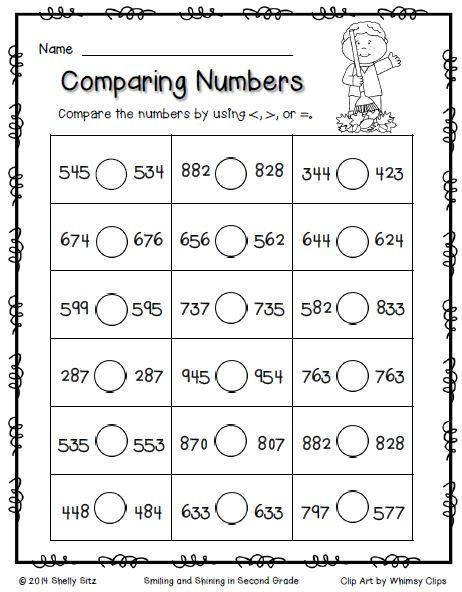 Comparing Numbers Worksheets 2nd Grade Place Value Scarecrows and A Fall Freebie