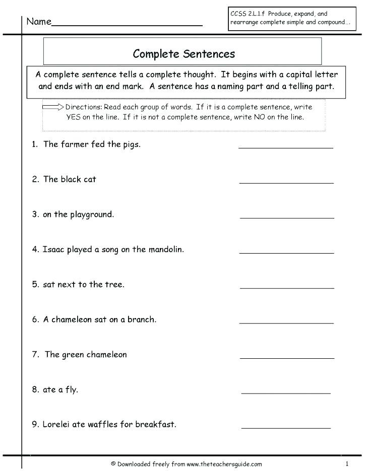 Complete Sentences Worksheet 4th Grade 4th Grade Sentences Simple Subject and Predicate Worksheets
