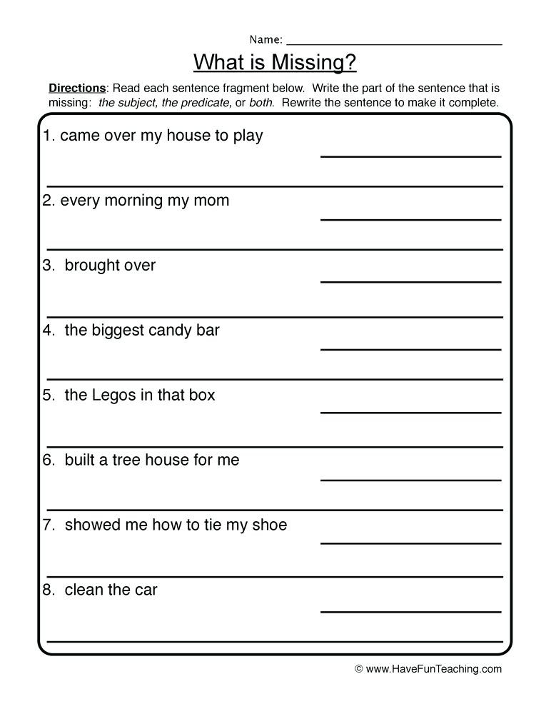 Complete Sentences Worksheets 3rd Grade Type Of Sentences Worksheets – Dailycrazynews