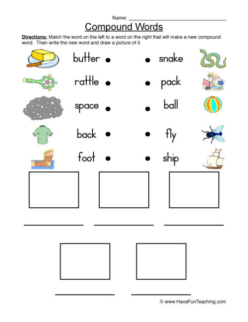 Compound Word Worksheet 2nd Grade Pound Words Worksheets • Have Fun Teaching