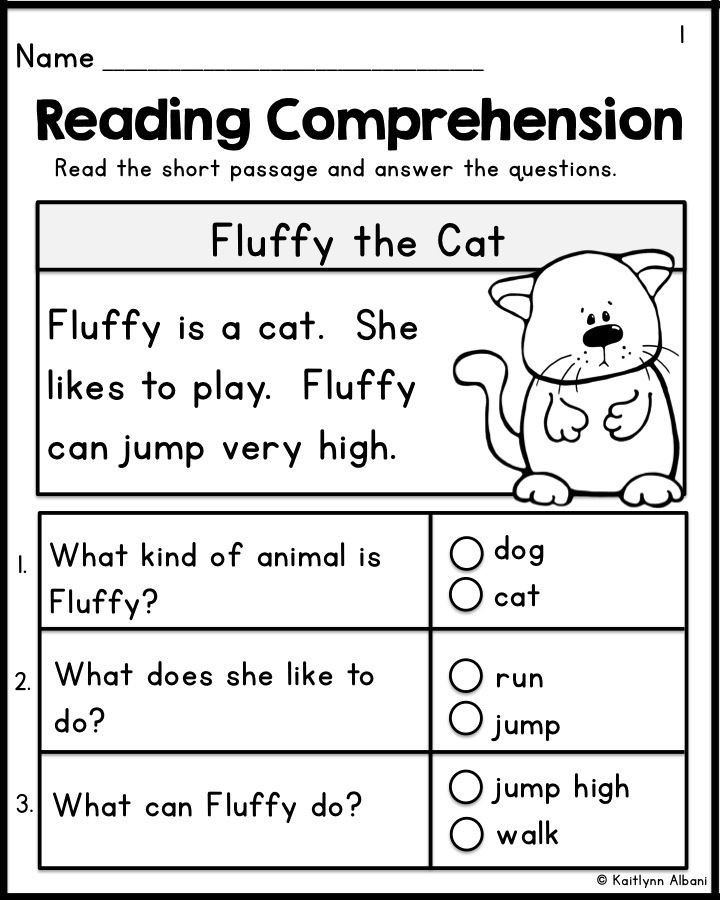 Comprehension Worksheets for Kindergarten Kindergarten Reading Prehension Passages Set 1 Freebie