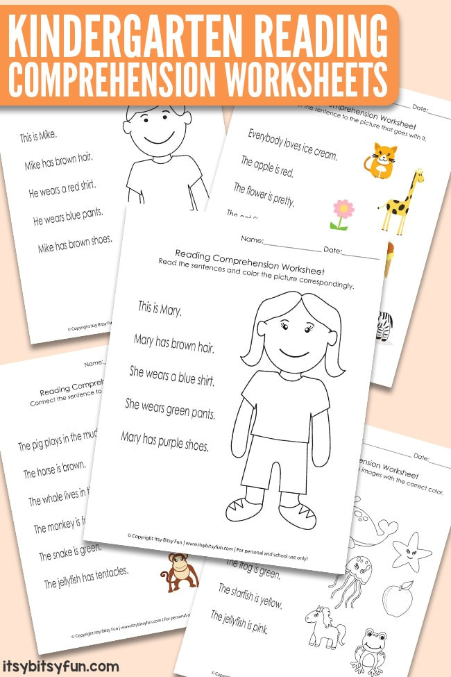 Comprehension Worksheets for Kindergarten Kindergarten Reading Prehension Worksheets Itsy Bitsy Fun